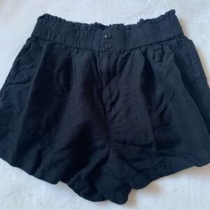 Madewell Women’s Black Linen Blend Shorts Size Medium